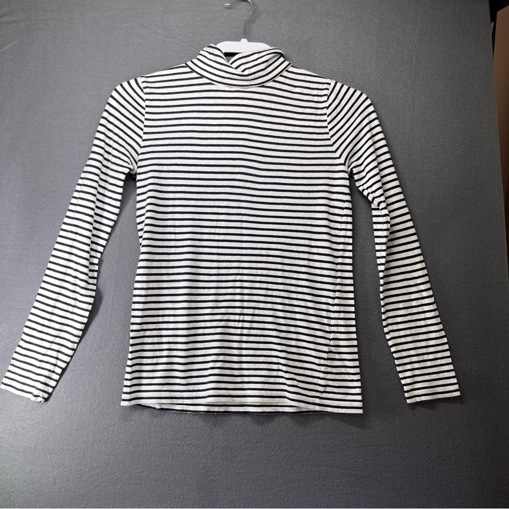 J. Crew Black and White Striped Long Sleeve Tee